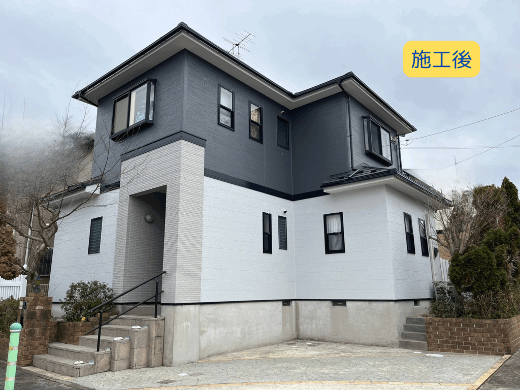 大網白里市H様邸 外壁、他塗装工事・屋根カバー工法の施工後