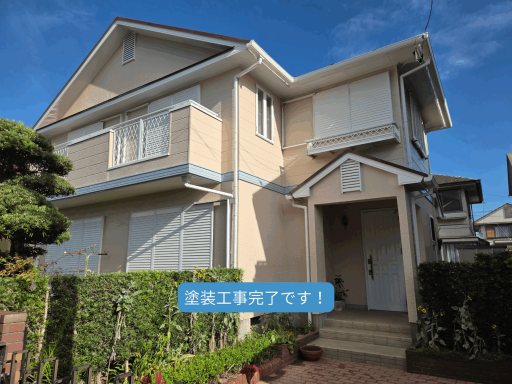 大網白里市　ながた野　U様邸　外壁、屋根、付帯部塗装工事・雨樋交換工事・バルコニー防水工事