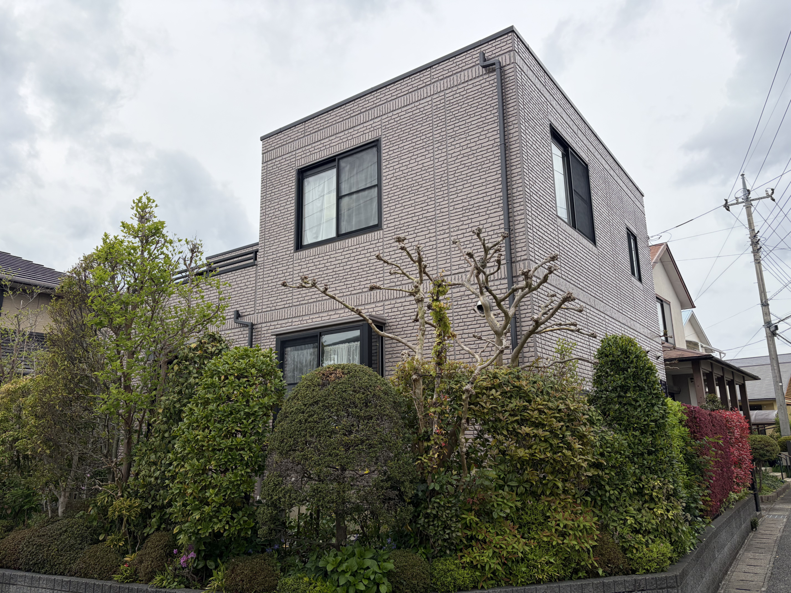 大網白里市　みどりが丘　H様邸　外壁、他塗装工事(ダブルトーン仕上げ)